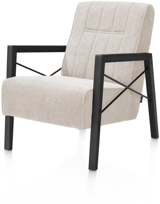 H&H - Cronos - Pur - fauteuil avec accoudoir en bois vintage clay / white / black