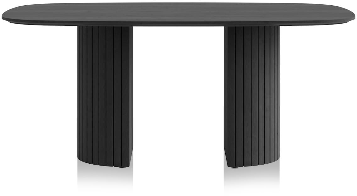 Pavie eetkamertafel ovaal 180 x 120cm in de kleur Castle Black