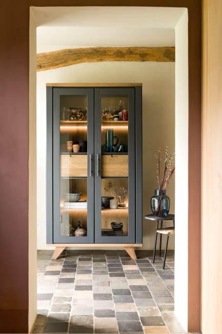 Spa - Vitrinekast - Eiken - 100x39x165 cm