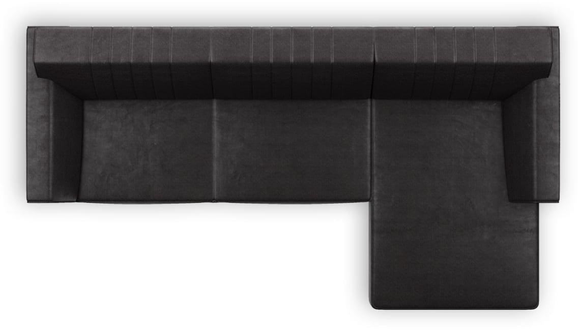 H&H - Olbia - Industriel - Canapés - 2,5-places + meridienne droite