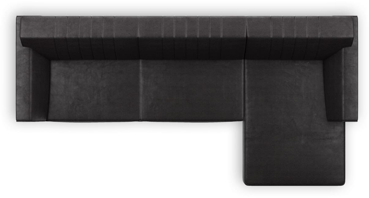 H&H - Olbia - Industriel - Canapés - 3-places + meridienne droite