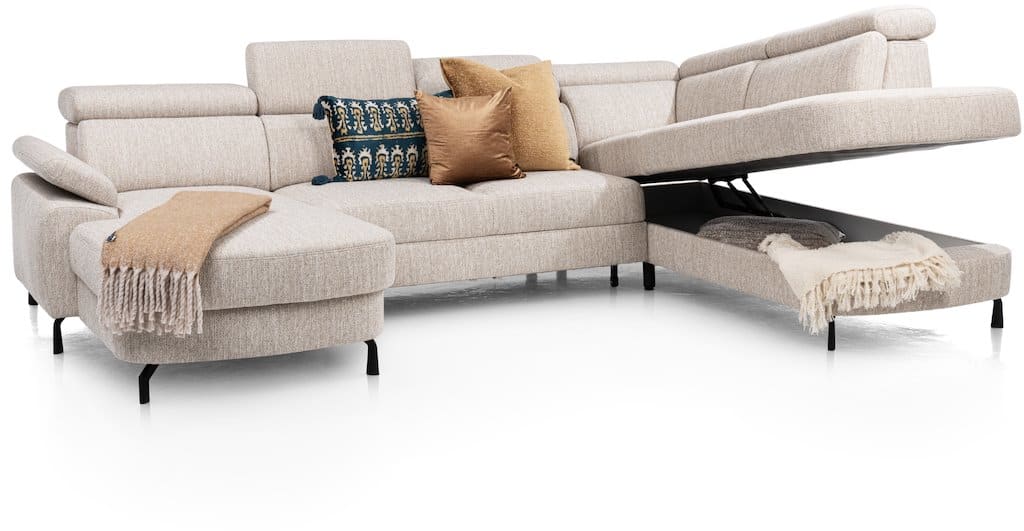 Henders & Hazel - Pertina - Sofas - Longchair links - 2,5 Sitzer ohne Armlehne - Ottomane gross rechts