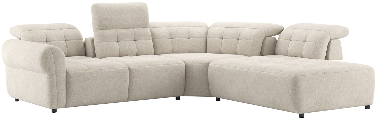 H&H - Garance - Canapés - 2.5-places acc. gauche - dossier réglable - repose - pieds réglable électriquement