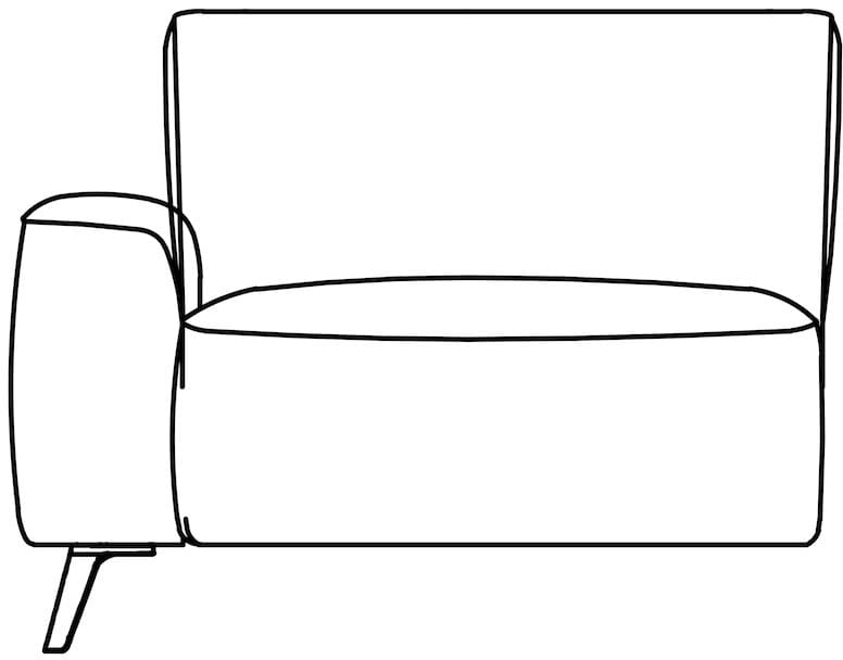 XOOON - Carini - Sofas - 1-Sitzer xl Armlehne links - fest - inkl. Bonellfederkern