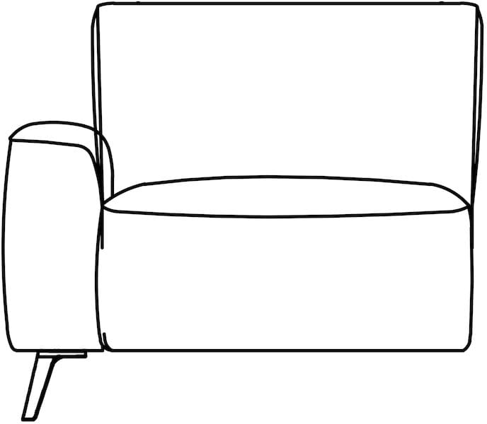 XOOON - Carini - Sofas - 1-Sitzer Armlehne links - fest - inkl. Bonellfederkern