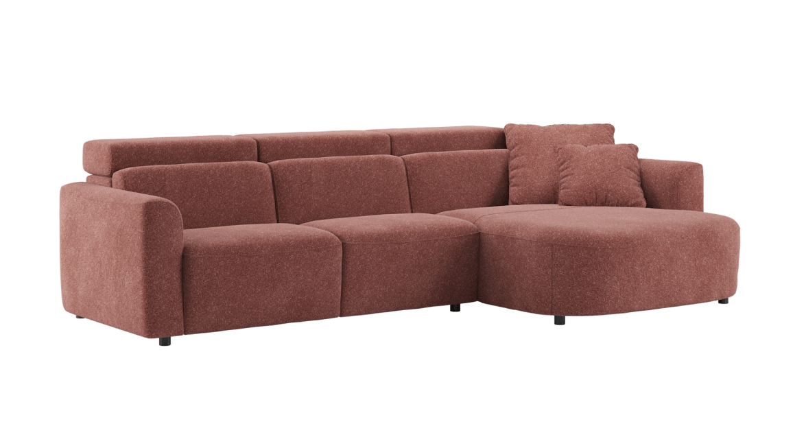 XOOON - Cantello - Salons - 2,5 zits arm links - longchair curved rechts incl. 2 armkussens