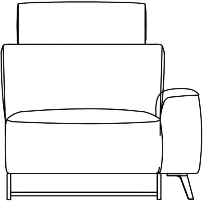 XOOON - Carini - Sofas - 1-Sitzer xl Armlehne rechts - elektrisch 1 Motor + 1 Kopfstütze - inkl. Bonellfederke