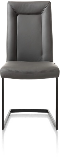 H&H - Alexis - Moderne - chaise - metal noir - pieds traineau rectangle - poignee rectangle