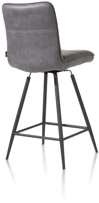 H&H - Noé - Industriel - chaise de bar pivotante - pieds noir