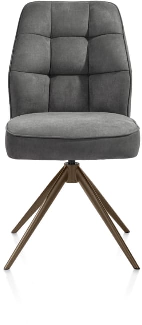 Bell, Stuhl - Gestell Steelbrown - drehbar - Taschenfederkern - Stoff calabria