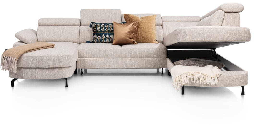 Henders & Hazel - Pertina - Sofas - Longchair links - 2,5 Sitzer ohne Armlehne - Ottomane gross rechts