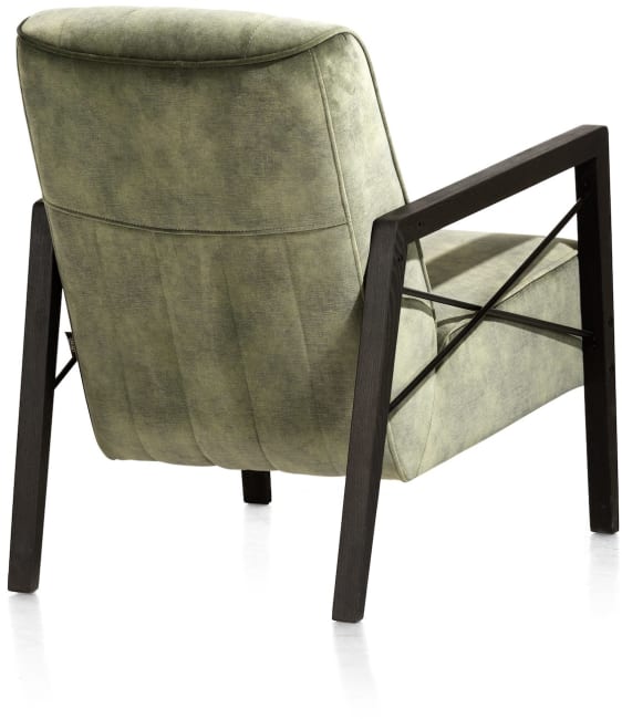 H&H - Cronos - Pur - fauteuil avec accoudoir en bois vintage clay / white / black