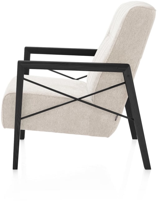 H&H - Cronos - Pur - fauteuil avec accoudoir en bois vintage clay / white / black
