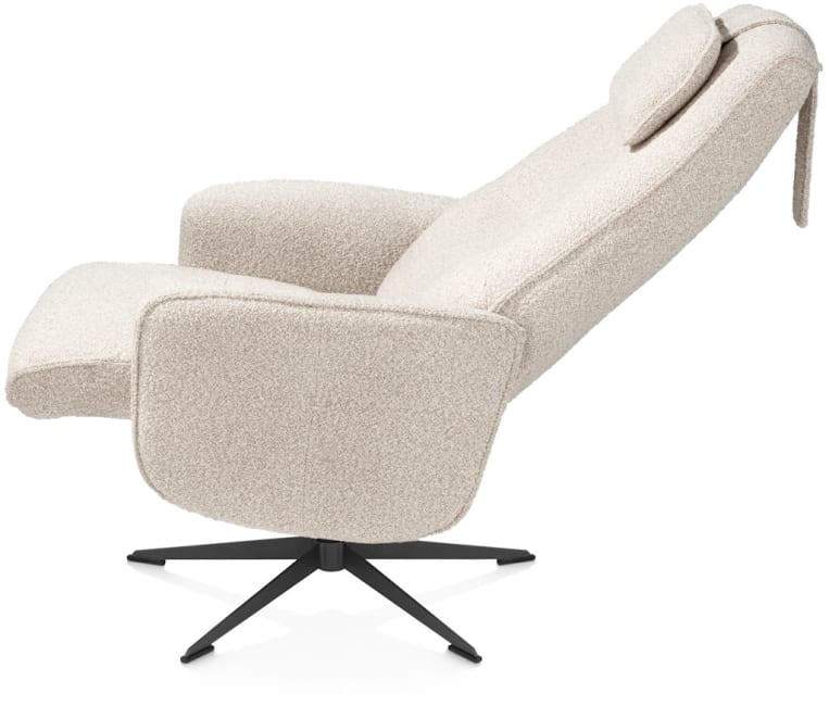 Happy@Home - Andalucia - relax-fauteuil + poef - grafiet poot - knock down