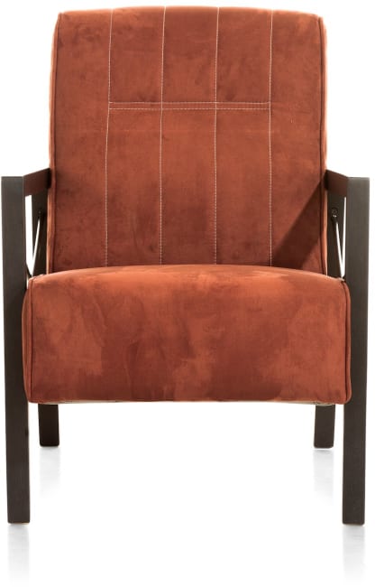 H&H - Cronos - Pur - fauteuil avec accoudoir en bois vintage clay / white / black