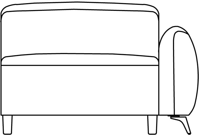 XOOON - Rimini - Salons - 1,5-zits xl - arm rechts