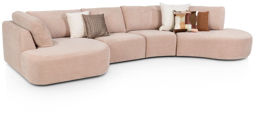 H&H - Venise - Canapés - Petite ottomane arrondie droite