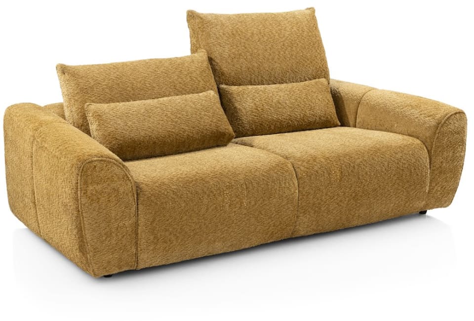 H&H - Cassel - Canapés - Canapé 3 places, appuie-tête réglables, 2x repose-pieds électrique