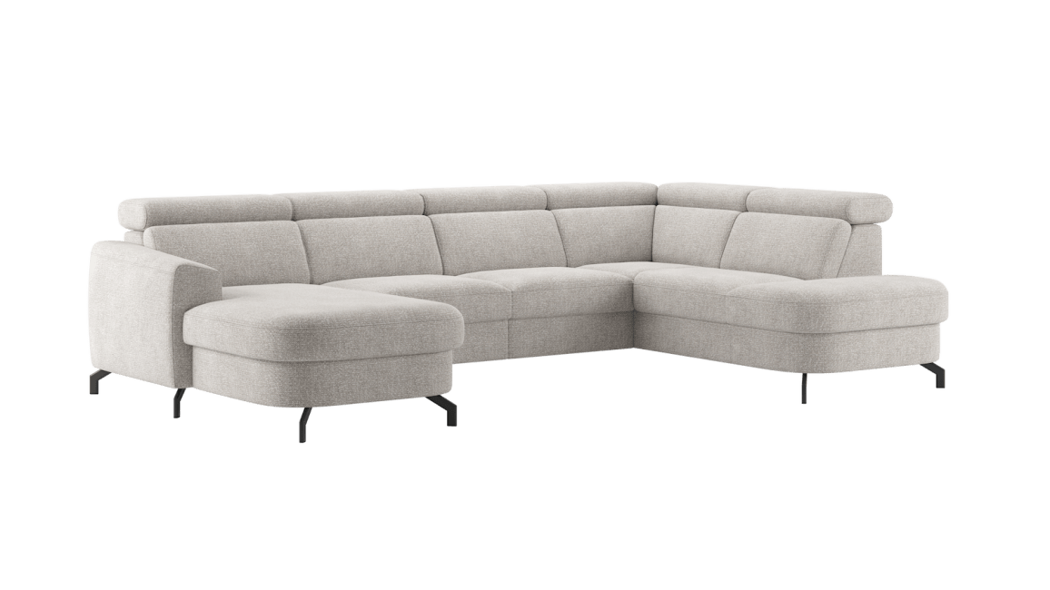 Henders & Hazel - Pertina - Sofas - Longchair links - 2,5 Sitzer ohne Armlehne - Ottomane gross rechts