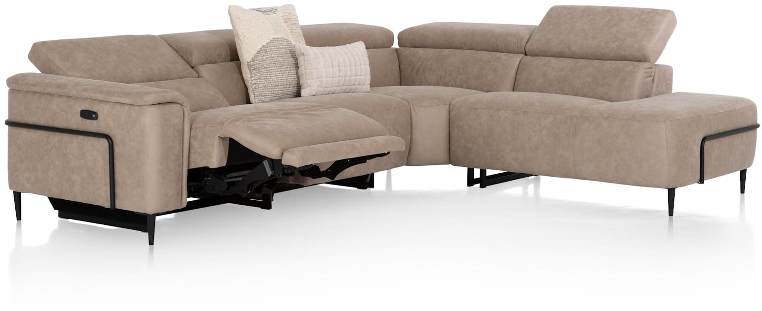 H&H - Cassie - Canapés - 2,5 places accoudoir gauche electrique - partie d&#39;angle - ottomane petite droite