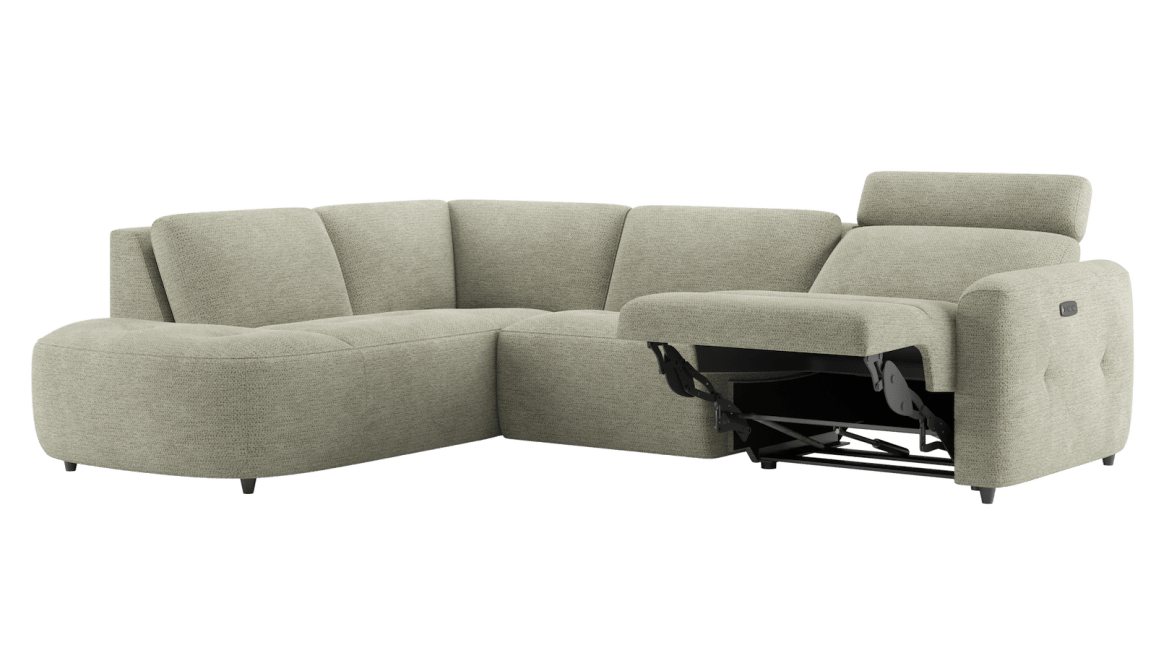 Henders and Hazel - Rochelle - Banken - ottomane big links - 3 zits rechts electrisch verstelbaar met hoofdsteun