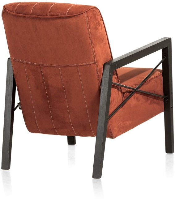 H&H - Cronos - Pur - fauteuil avec accoudoir en bois vintage clay / white / black