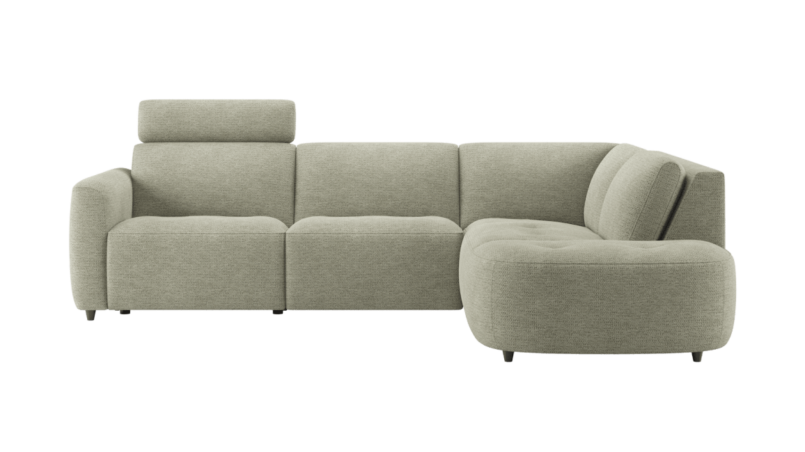 Henders & Hazel - Rochelle - Canapés - 3 places gauche reglable electrique avec appui-tete - ottomane grande droite