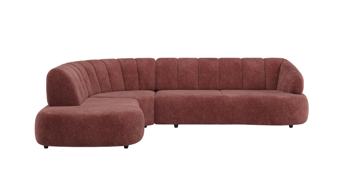 H&H - Coimbra - Canapés - Petite ottomane gauche fixe - grande element d&#39;angle - 3 places accoudoir droit fixe