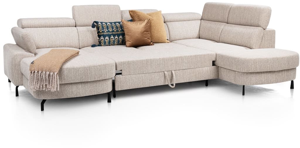 Henders & Hazel - Pertina - Sofas - Longchair links - 2,5 Sitzer ohne Armlehne - Ottomane gross rechts