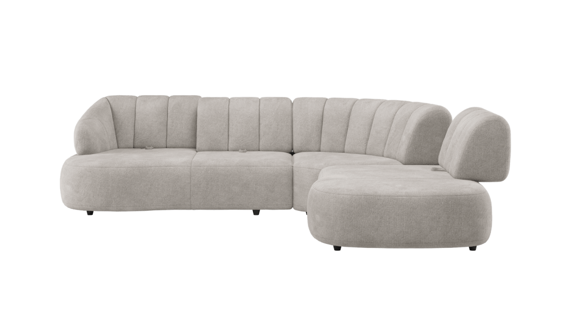 H&H - Coimbra - Canapés - 2,5 places accoudoir gauche reglable - grande element d&#39;angle - petite ottomane droite reglable