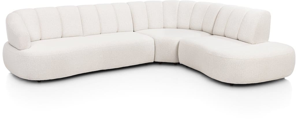 H&H - Coimbra - Canapés - 3 places accoudoir gauche fixe - grande element d&#39;angle - petite ottomane droite fixe