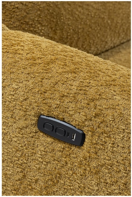 H&H - Cassel - Canapés - Canapé 3 places, appuie-tête réglables, 2x repose-pieds électrique