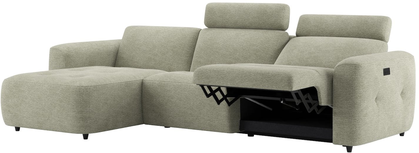 H&H - Killem - Canapés - meridienne grande gauche - 3 places droit reglable electrique avec appui-tete