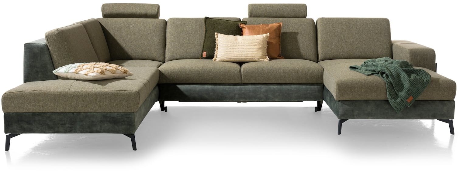 Henders and Hazel - Napels - Salons - Ottomane links - 2,5 zits zonder arm - longchair rechts