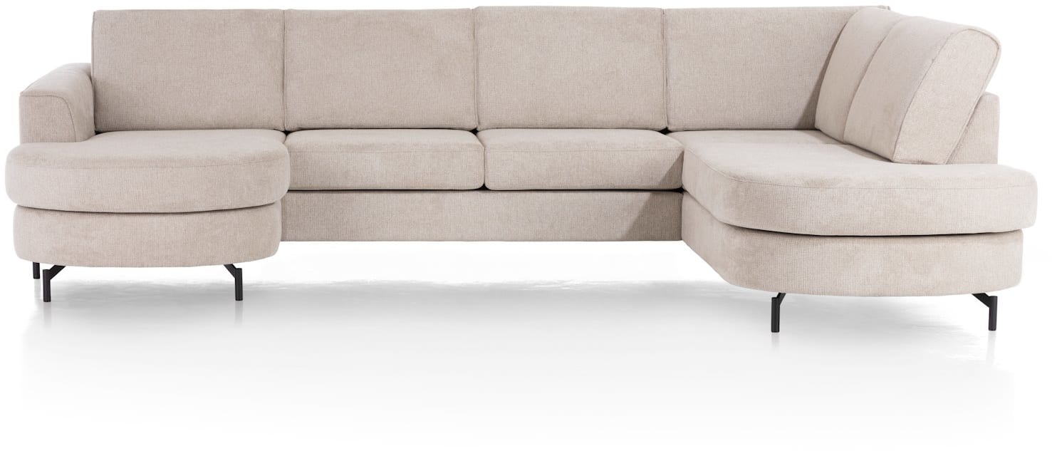 H&H - Anaba - Canapés - meridienne gauche inclus 3 places sans accoudoir - ottomane droite