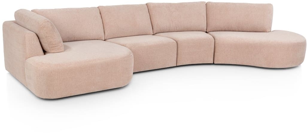 H&H - Venise - Canapés - Petite ottomane arrondie droite