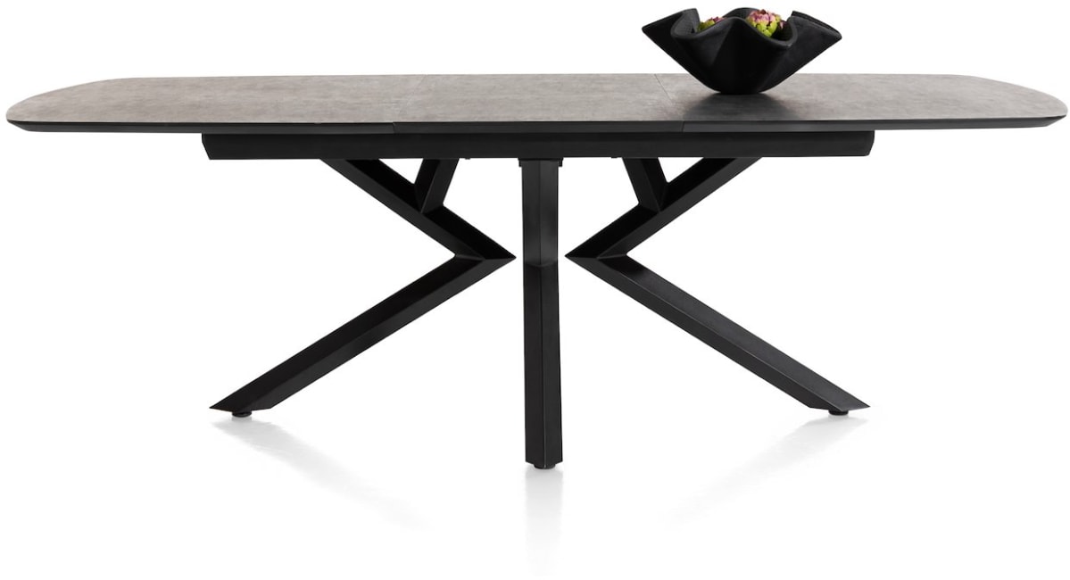 masa Masura ovale uitschuiftafel met metalen poot 180(+60)x110cm