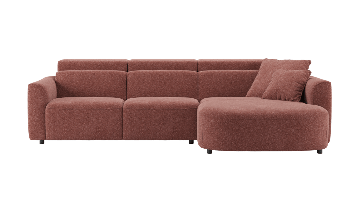 XOOON - Cantello - Salons - 2,5 zits arm links - longchair curved rechts incl. 2 armkussens