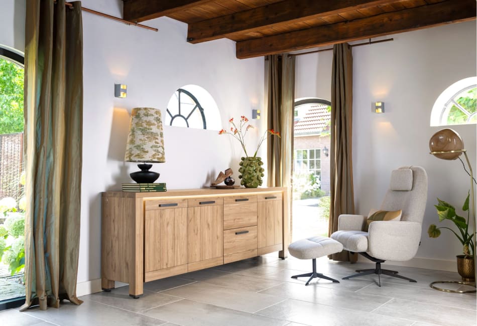 But Buffet au design scandinave pour salon avec 2 portes et 3 tiroirs Vide - Console et buffet