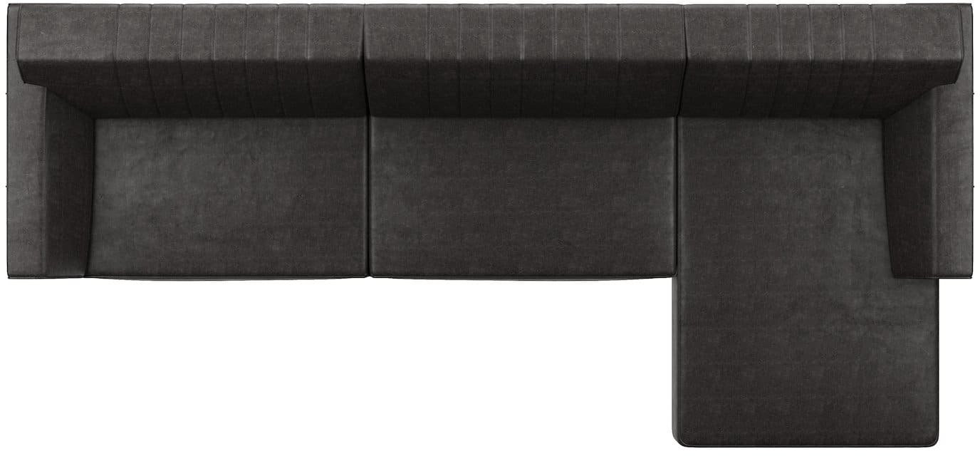 H&H - Olbia - Industriel - Canapés - 4-places + meridienne droite