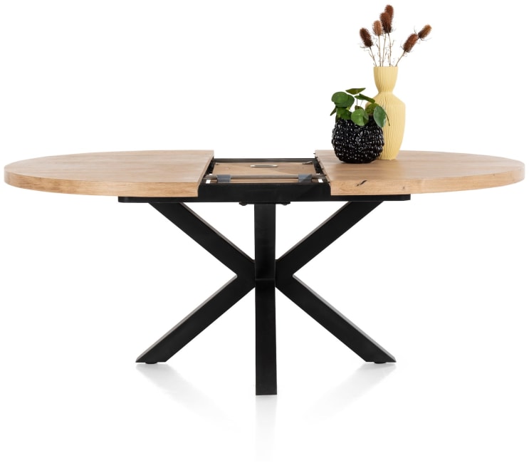 Table ronde avec rallonge de 34 cm