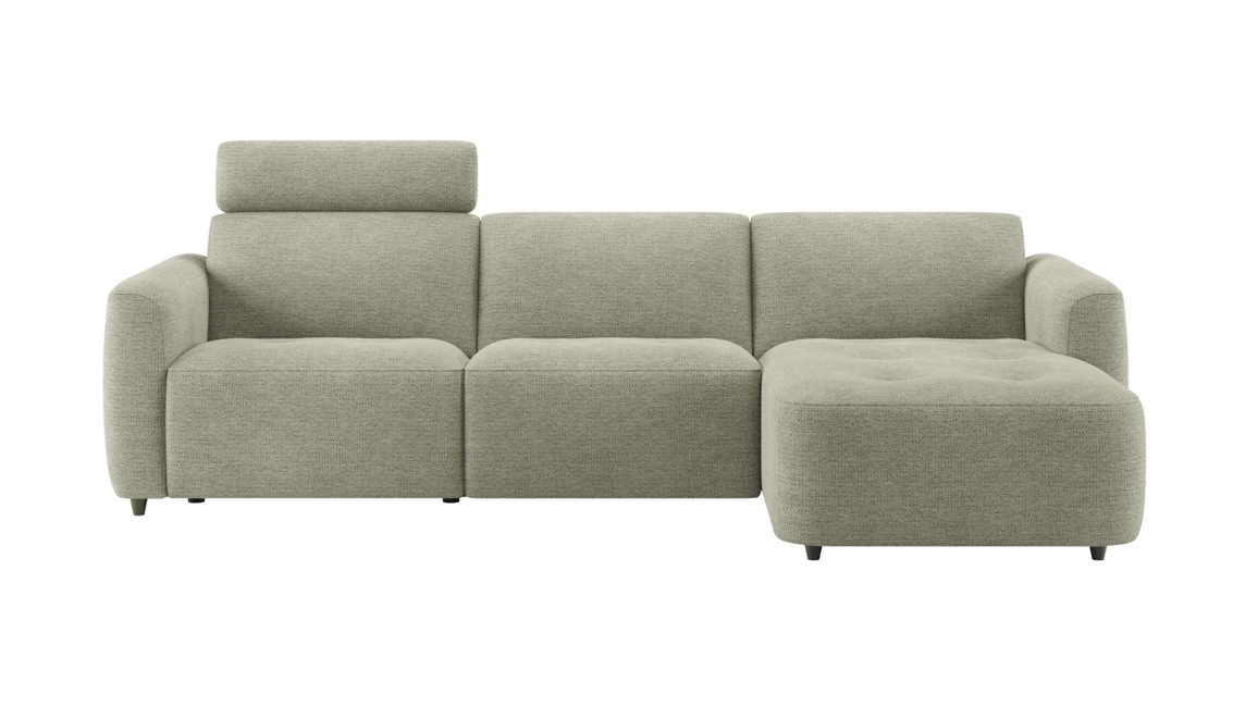 Henders and Hazel - Rochelle - Banken - 3 zits links electrisch verstelbaar met hoofdsteun - longchair rechts