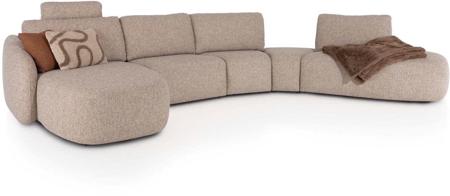 XOOON - Merano - Sofas - Longchair L Lehne rund - 1 Sitzer +Ruecken - Triangle +Ruecken - Hocker Triangle - Ottomane R klein