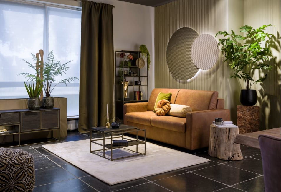 H&H - Pyrenées - Canapés - convertible 3-places 160 cm - tissu secilia