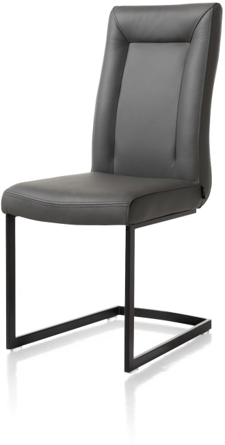 H&H - Alexis - Moderne - chaise - metal noir - pieds traineau rectangle - poignee rectangle