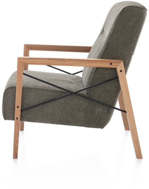 H&H - Cronos - Pur - fauteuil avec accoudoir en bois vintage clay / white / black