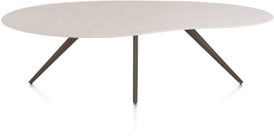 EETKAMERTAFEL ORGANISCH 240 X 120 CM. - 4-POOTJES - STEELBROWN