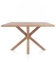 table 150 x 100 cm - plateau avec bords effet tronc d'abre - pied bois central