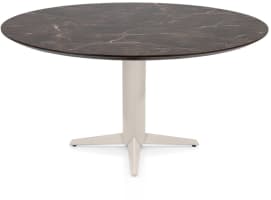 Table à manger ronde 150 cm. - hpl primo laminato leaf - crème pour orteils centraux