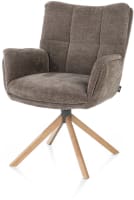 chaise à accoudoirs - piétement chêne - pivotante - tissu Livigno
